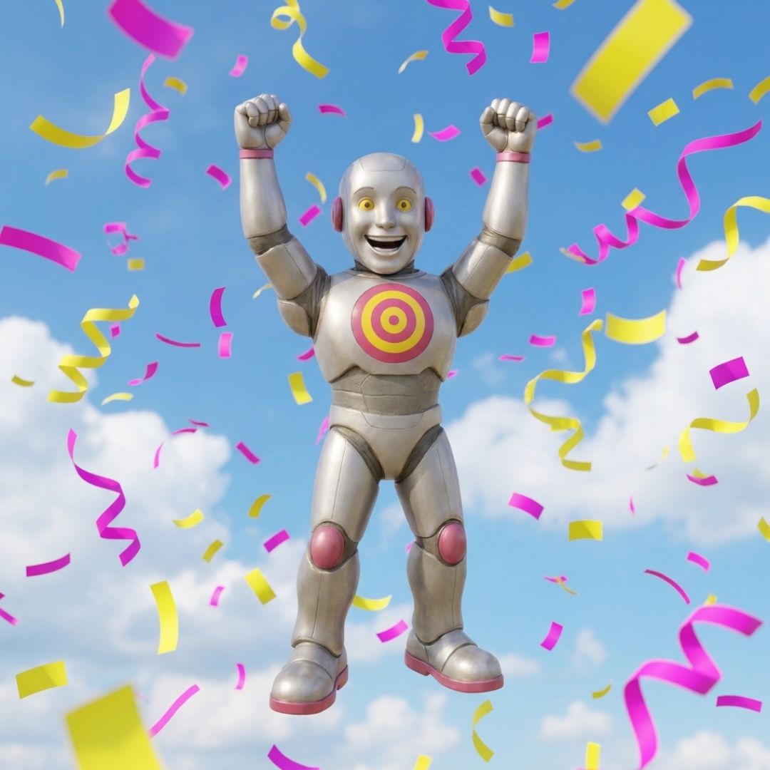 Mick met confetti